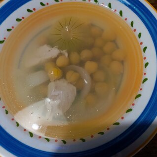 ひよこ豆と玉ねぎのチキンスープ(*´꒳`*)